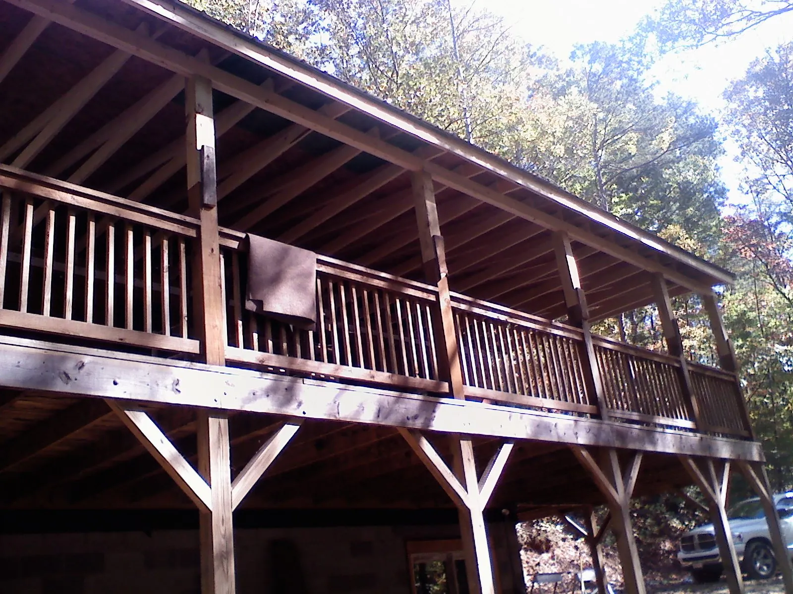 Timber framing under a new elevated porch and deck — Roof Leak Repair in Cocolamus by Roofing Brothers